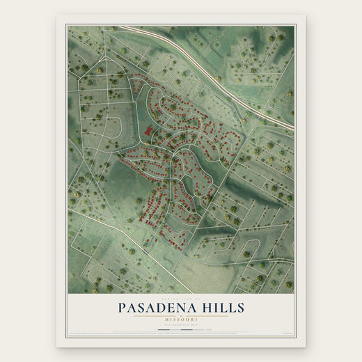 Pasadena Hills, Missouri map print, the full design