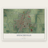 Spencerville, Ohio map print, the full design