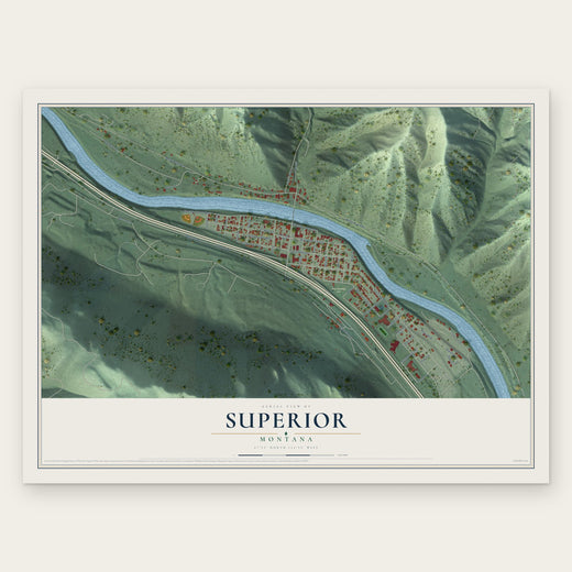 Superior, Montana map print, the full design