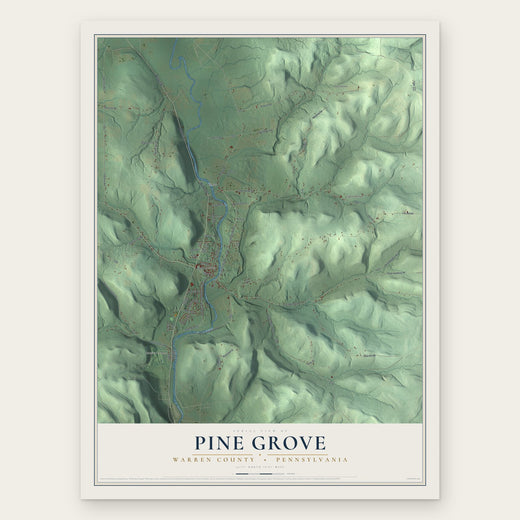 Pine Grove, Warren County, Pennsylvania map print, the full design
