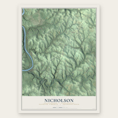 Nicholson, Fayette County, Pennsylvania map print, the full design