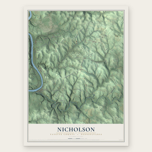 Nicholson, Fayette County, Pennsylvania map print, the full design