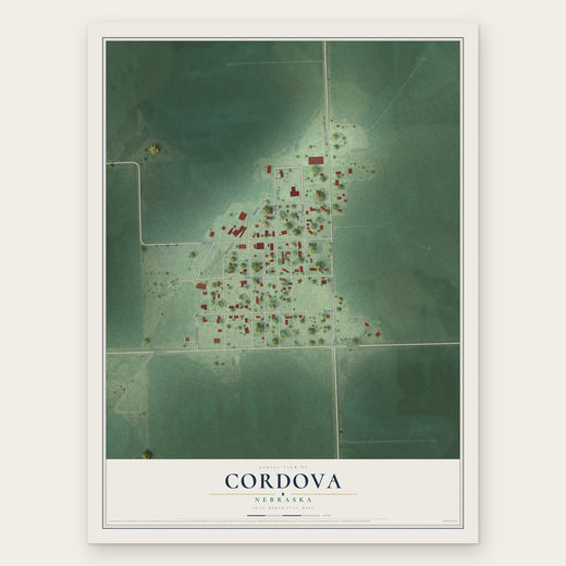 Cordova, Nebraska map print, the full design