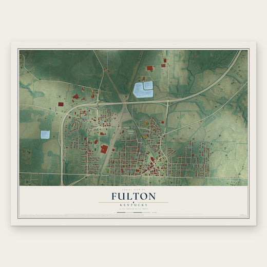 Fulton, Kentucky map print, the full design