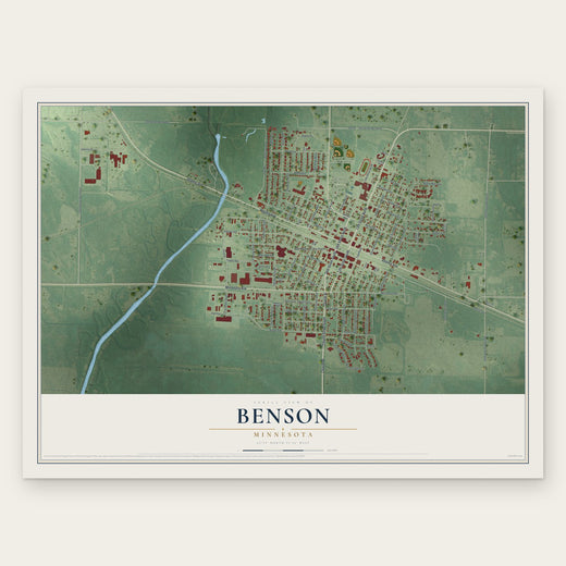 Benson, Minnesota map print, the full design