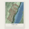 Fort Lee, New Jersey map print, the full design