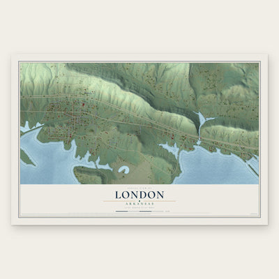 London, Arkansas map print, the full design
