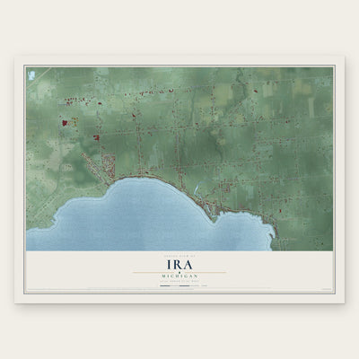 Ira, Michigan map print, the full design