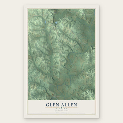 Glen Allen, Alabama map print, the full design