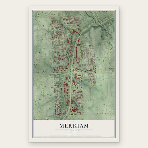 Merriam, Kansas map print, the full design