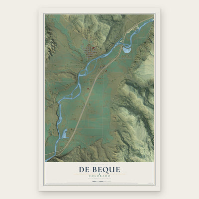 De Beque, Colorado map print, the full design