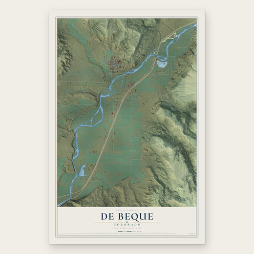 De Beque, Colorado map print, the full design