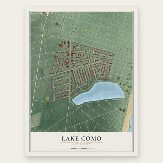 Lake Como, New Jersey map print, the full design