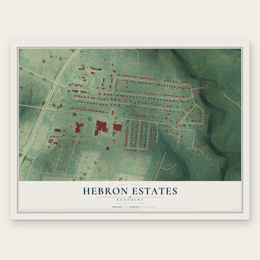 Hebron Estates, Kentucky map print, the full design