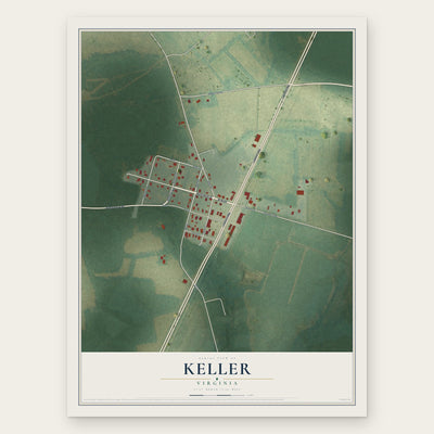 Keller, Virginia map print, the full design
