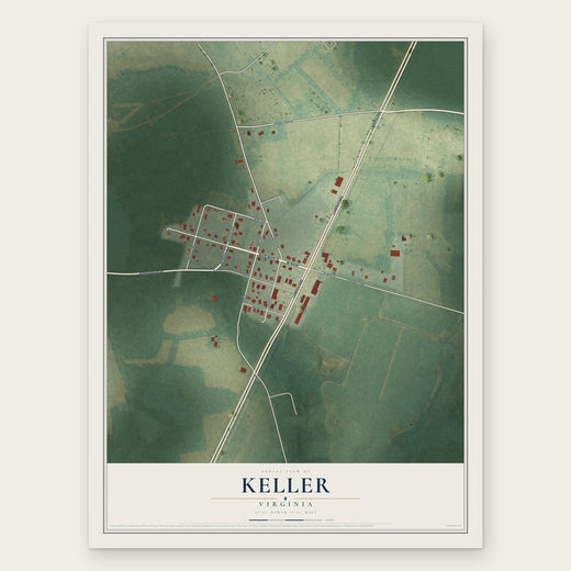 Keller, Virginia map print, the full design