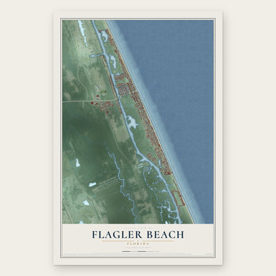 Flagler Beach, Florida map print, the full design