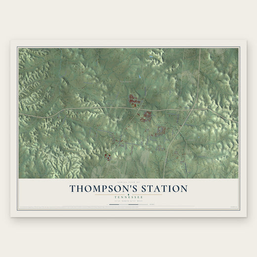 Thompson's Station, Tennessee map print, the full design