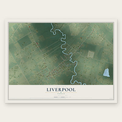 Liverpool, Texas map print, the full design