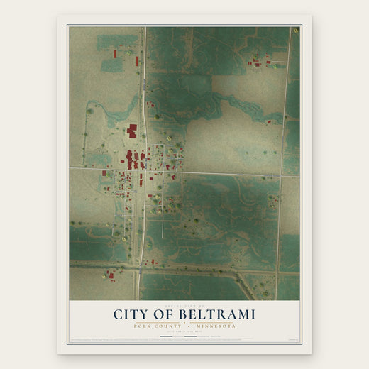 Beltrami, Minnesota map print, the full design
