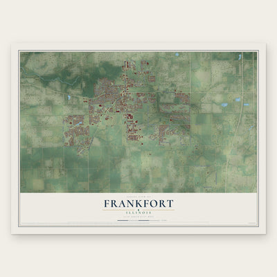 Frankfort, Illinois map print, the full design