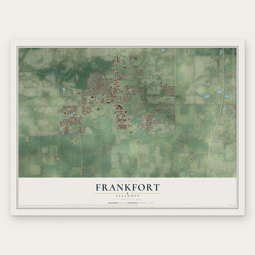 Frankfort, Illinois map print, the full design
