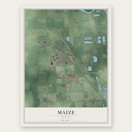 Maize, Kansas map print, the full design
