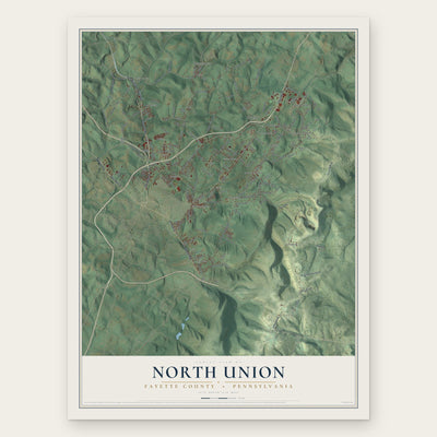 North Union, Fayette County, Pennsylvania map print, the full design