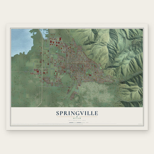 Springville, Utah map print, the full design