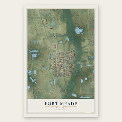 Fort Meade, Florida map print, the full design