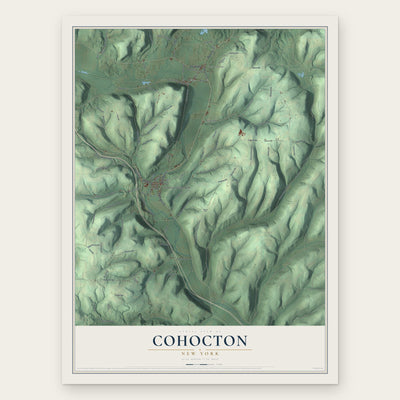 Cohocton, New York map print, the full design