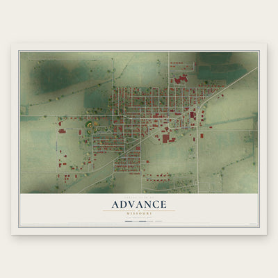 Advance, Missouri map print, the full design