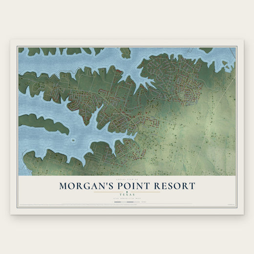 Morgan's Point Resort, Texas map print, the full design