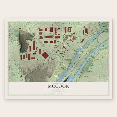 McCook, Illinois map print, the full design
