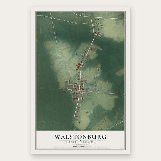 Walstonburg, North Carolina map print, the full design