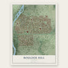 Boulder Hill, Illinois map print, the full design
