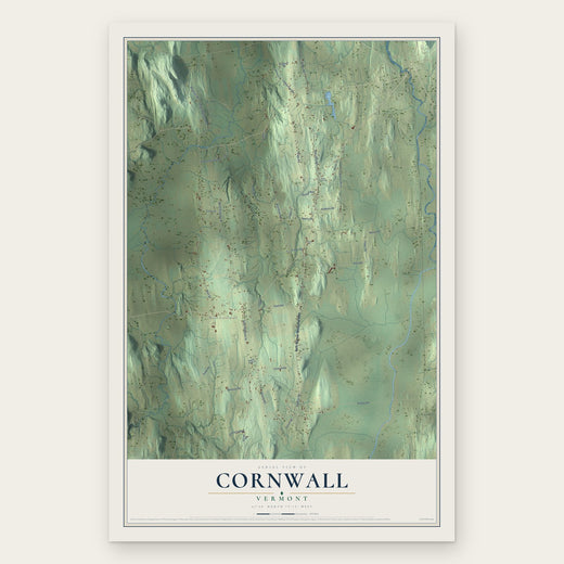Cornwall, Vermont map print, the full design