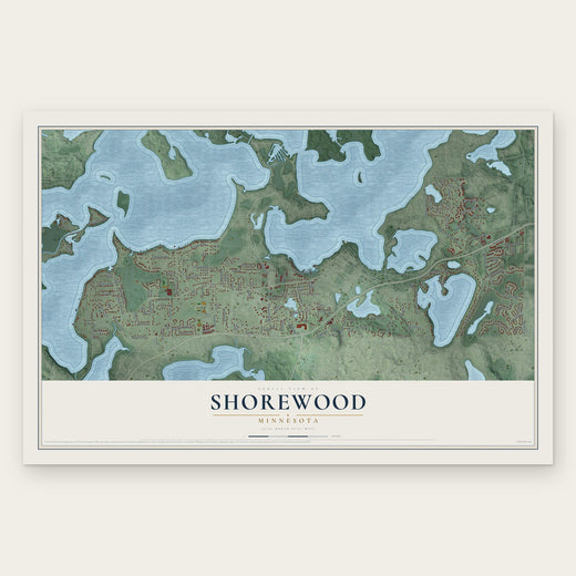 Shorewood, Minnesota map print, the full design