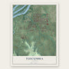Tuscumbia, Alabama map print, the full design