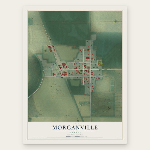 Morganville, Kansas map print, the full design