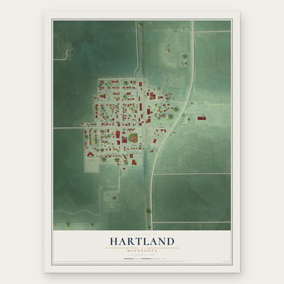Hartland, Minnesota map print, the full design