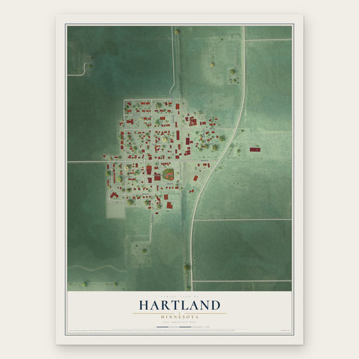 Hartland, Minnesota map print, the full design