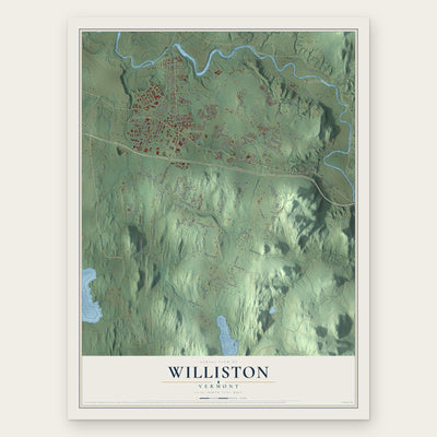 Williston, Vermont map print, the full design