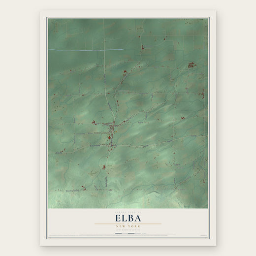 Elba, New York map print, the full design