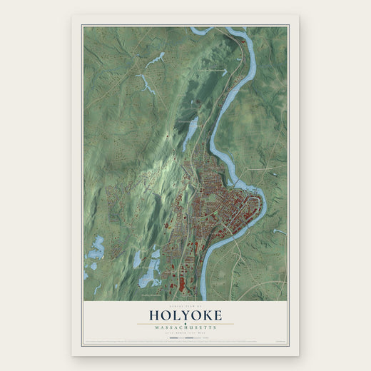 Holyoke, Massachusetts map print, the full design