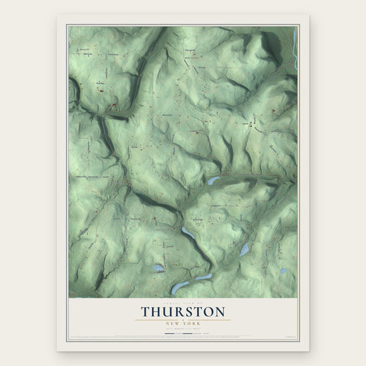 Thurston, New York map print, the full design