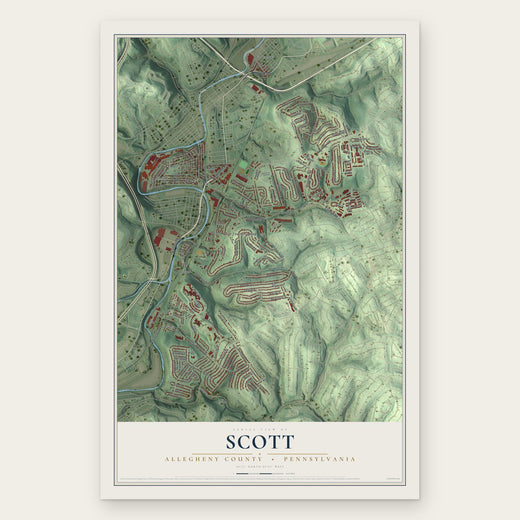 Scott, Allegheny County, Pennsylvania map print, the full design