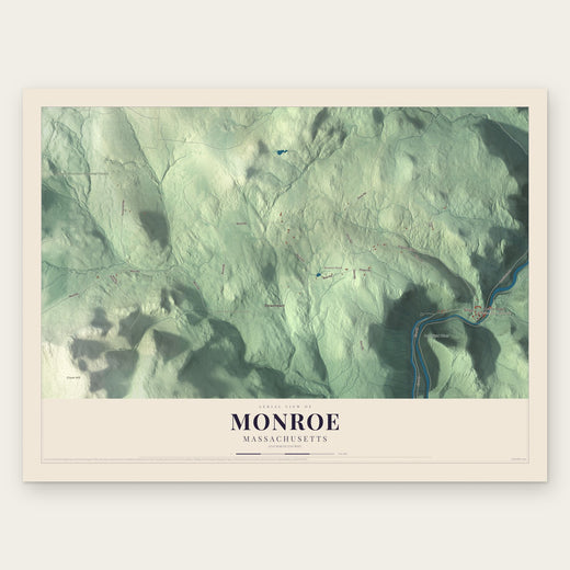 Monroe, Massachusetts map print, the full design