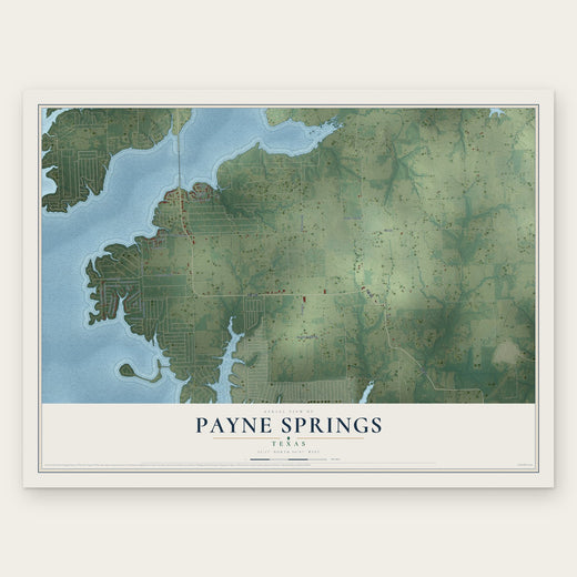 Payne Springs, Texas map print, the full design
