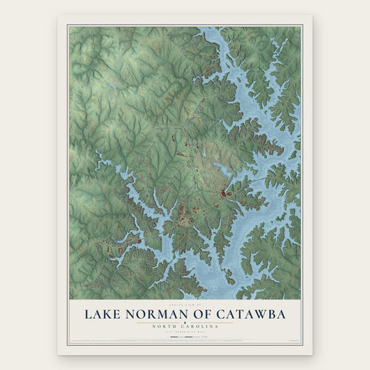 Lake Norman of Catawba, North Carolina map print, the full design